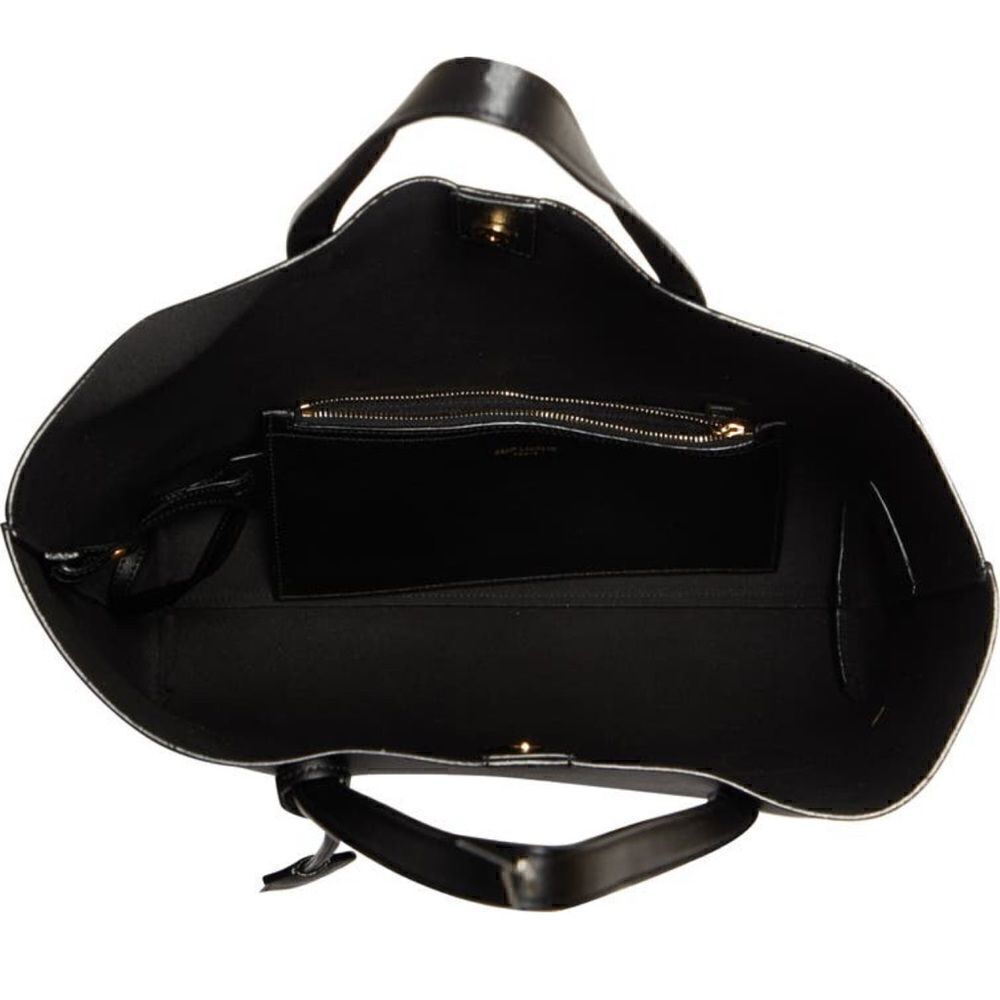 SAINT LAURENT North/South Leather Shopping Bag Tote w/ pouch - Picture 7 of 16